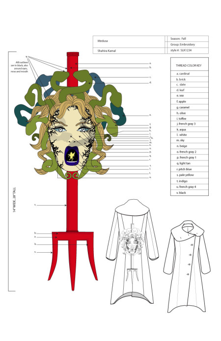 Embroidery Tech Design – Medusa